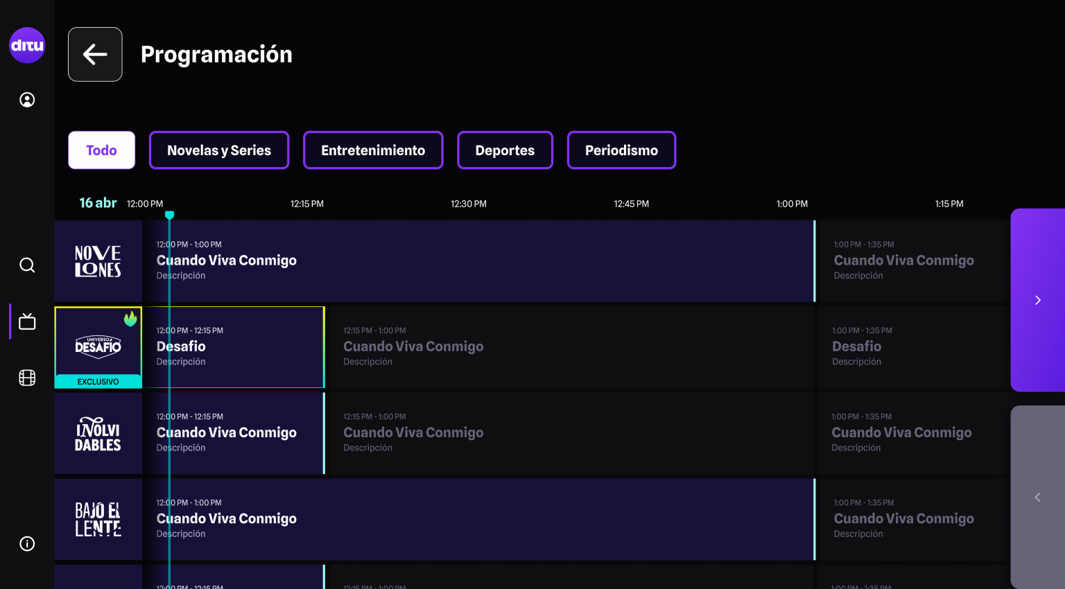 presentacion del full epg para ditu